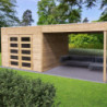 Abri Tarento 8,69m² en bois traité 19mm avec terrasse - SOLID