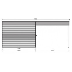 Abri Matera 8,69m² en bois traité 19mm avec terrasse - SOLID