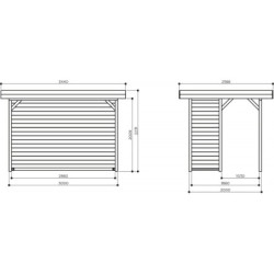 Pavillon en bois traité autoclave 19mm Regensburg 6m² – Solid