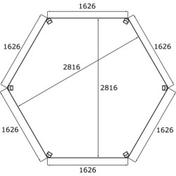 Pavillon de jardin hexagonale en bois massif 6,68m² – Solid