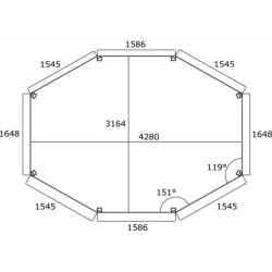 Pavillon de jardin octogonale en bois massif 11,49m² – Solid