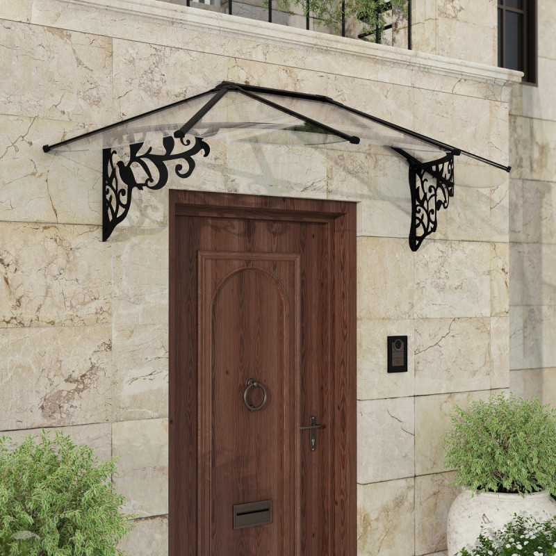 Marquise porte d'entrée en polycarbonate 4 mm Lily XL™ 2130 – Canopia