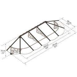 Marquise porte d'entrée en polycarbonate 4 mm Lily XL™ 3150 – Canopia