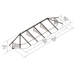 Marquise porte d'entrée en polycarbonate 4 mm Lily XL™ 3600 – Canopia