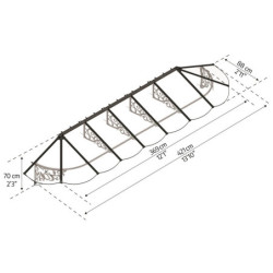 Marquise porte d'entrée en polycarbonate 4 mm Lily XL™ 4100 – Canopia