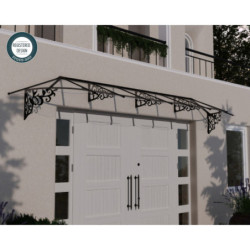 Marquise porte d'entrée en polycarbonate 4 mm Lily XL™ 4700 – Canopia