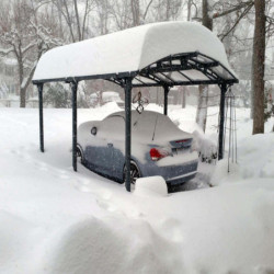 Carport 1 voiture en alu gris et polycarbonate Arcadia 5000 - Canopia