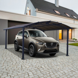 Carport 1 voiture en alu gris et polycarbonate Arcadia 4300 - Canopia