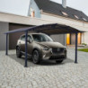 Carport 1 voiture en alu gris et polycarbonate Arcadia 4300 - Canopia