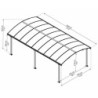 Carport 1 voiture en alu gris et polycarbonate Arcadia 6400 - Canopia