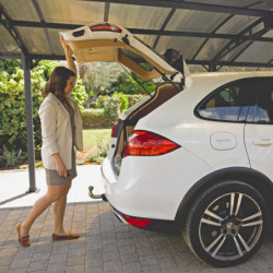 Carport 1 voiture en alu gris et polycarbonate Arcadia 6400 - Canopia