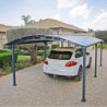 Carport 1 voiture en alu gris et polycarbonate Arcadia 6400 - Canopia