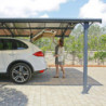 Carport 1 voiture en alu gris et polycarbonate Arcadia 6400 - Canopia