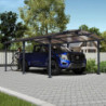 Carport 1 voiture en alu gris et polycarbonate Arcadia 6400 - Canopia