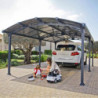 Carport 1 voiture en alu gris et polycarbonate Arcadia 6400 - Canopia