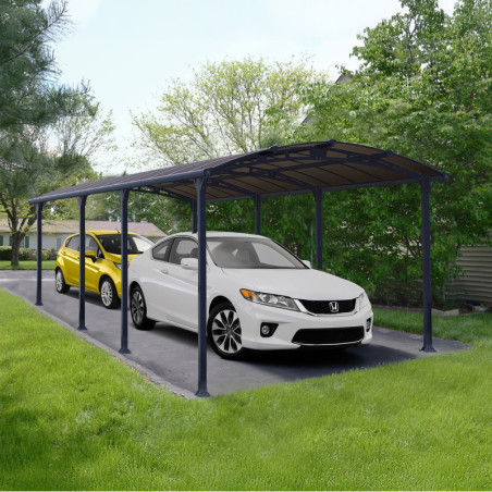 Carport robuste en alu gris et polycarbonate Arcadia 8500 - Canopia