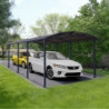 Carport robuste en alu gris et polycarbonate Arcadia 8500 - Canopia