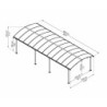 Carport robuste en alu gris et polycarbonate Arcadia 8500 - Canopia