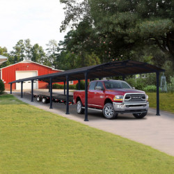 Carport robuste en alu gris et polycarbonate Arcadia 12700 - Canopia