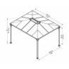Pergola en alu et polycarbonate 360x296cm Martinique 3600 - Canopia