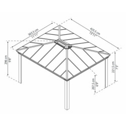Pergola Dallas 4300 en aluminium et polycarbonate - Canopia by Palram