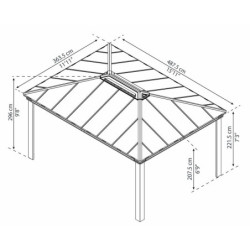 Pergola Dallas 4900 en aluminium et polycarbonate - Canopia by Palram