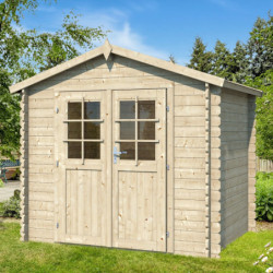 Abri de jardin 6,25m² en madriers de 28mm - Eden