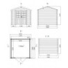Abri de jardin 6,25m² en madriers de 28mm - Eden