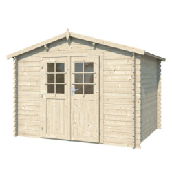 Abri de jardin 9m² en madriers de 28mm - Eden