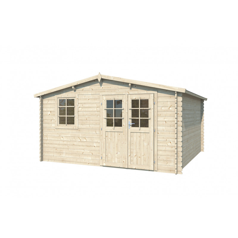 Abri de jardin 16m² en madriers de 28mm - Eden