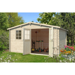 Abri de jardin 16m² en madriers de 28mm - Eden