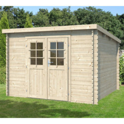 Abri de jardin 9m² en madriers de 28mm - toit plat - Eden