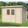 Abri de jardin 9m² en madriers de 28mm - toit plat - Eden