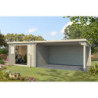 Abri de jardin 21m² en madriers de 28mm - appentis 200cm - Eden