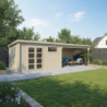 Abri de jardin 24m² en madriers de 34mm - appentis 400cm - Eden