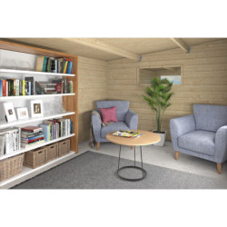 Abri de jardin 24m² en madriers de 34mm - appentis 400cm - Eden