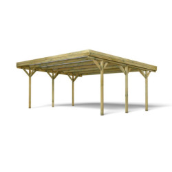 Carport double en bois traité - 31m² - Jean - Forest Style