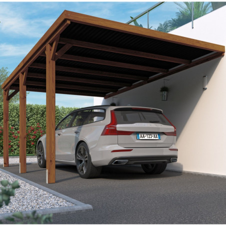 Carport adossable en bois traité - 16,4m² - Victor - Forest Style