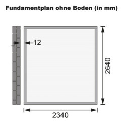 Abri de jardin en bois gris adossé 6,23m² Bomlitz 3 + Embase Karibu