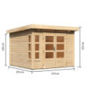 Abri de jardin 7,50m² Kastorf 6 en bois brut 28mm - Karibu