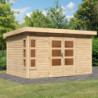 Abri de jardin 8,88m² Kastorf 7 en bois brut 28mm - Karibu