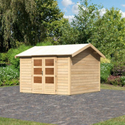 Abri de jardin 9,24m² Theres 7 en bois brut 28mm - Karibu