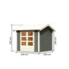 Abri de jardin 5,95m² Theres 3 en bois gris 28mm - Karibu