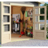 Abri de jardin 5,95m² Theres 3 en bois gris 28mm - 2 auvents - Karibu