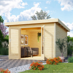 Abri de jardin 9,55m² Radeburg 1 en bois brut 40mm - Karibu