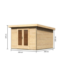 Abri de jardin 9,55m² Radeburg 1 en bois brut 40mm - Karibu