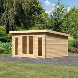 Abri de jardin 13,60m² Radeburg 3 en bois brut 40mm - Karibu