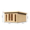 Abri de jardin 13,60m² Radeburg 3 en bois brut 40mm - Karibu