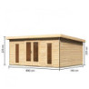 Abri de jardin 18,08m² Radeburg 4 en bois brut 40mm - Karibu