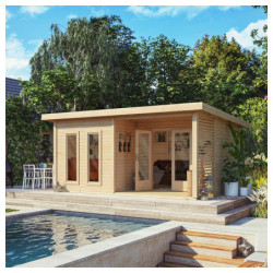 Abri de jardin 18,78m² Radeburg 5 en bois brut 40mm - Karibu